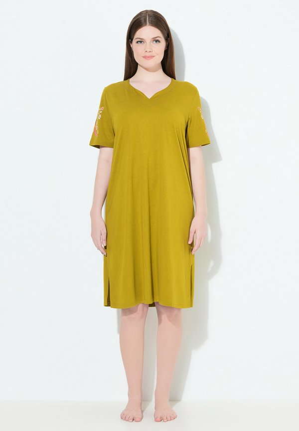 BIG 2ER-PACK, PAISLEY V-AUSSCHNITT HALBARM - Nachthemd - olive gray