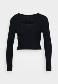 ONLMEDDI CABLE CROP O NECK - Striktrøje - black