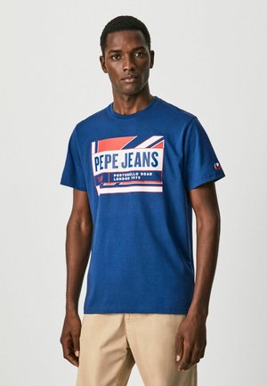 ADELARD - T-shirt z nadrukiem - blue