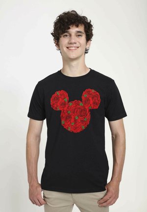 Disney MICKEY CLASSIC MICKEY MOUSE ROSES UNISEX - T-shirts print - black