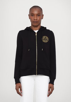 Bluză de molton cu fermoar - black/gold