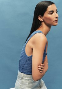 Next TEXTURED REGULAR FIT - Top - colbalt blue