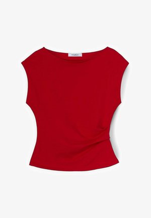 Motivi, TOP CON DRAPPEGGIO LATERALE - T-shirt basic - rosso