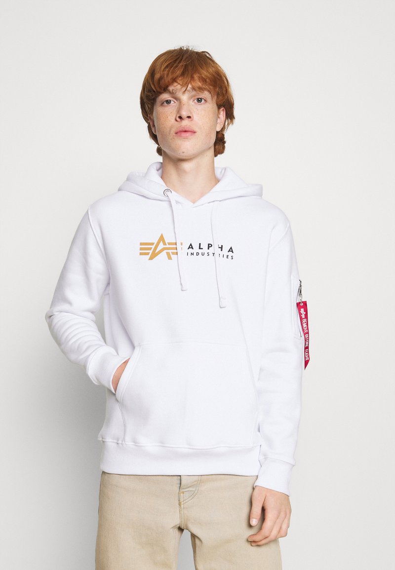 Alpha Industries - LABEL - Mikina s kapucí - white, Zvětšit