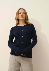 ROUND NECK - Strickjacke - navy