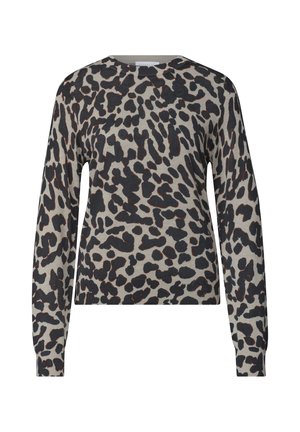 Street One Studio, PULLOVER MIT RUNDHALS UND MUSTER - Striktrøje - light biscuit sand mel