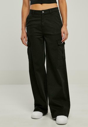 Urban Classics WIDE LEG TWILL - Cargo trousers - black