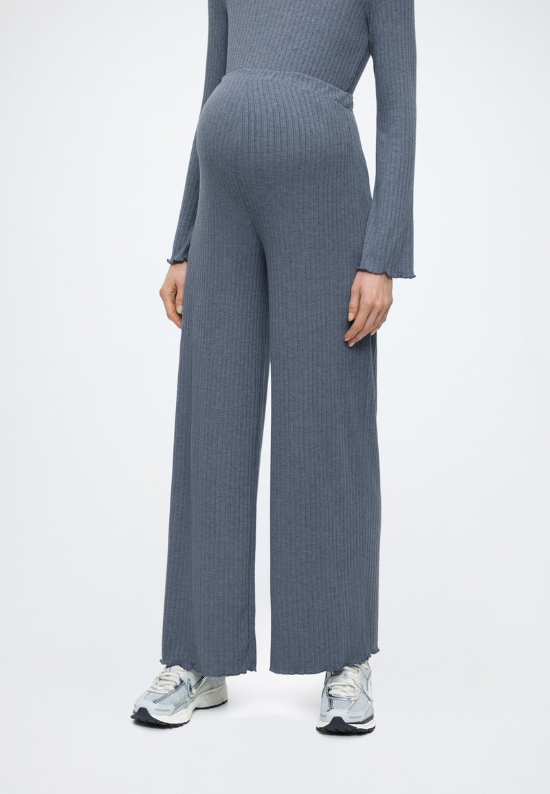 MAMALICIOUS MLSADIE WIDE JRS PANTS HW - Széles szárú - bering sea detail:melange