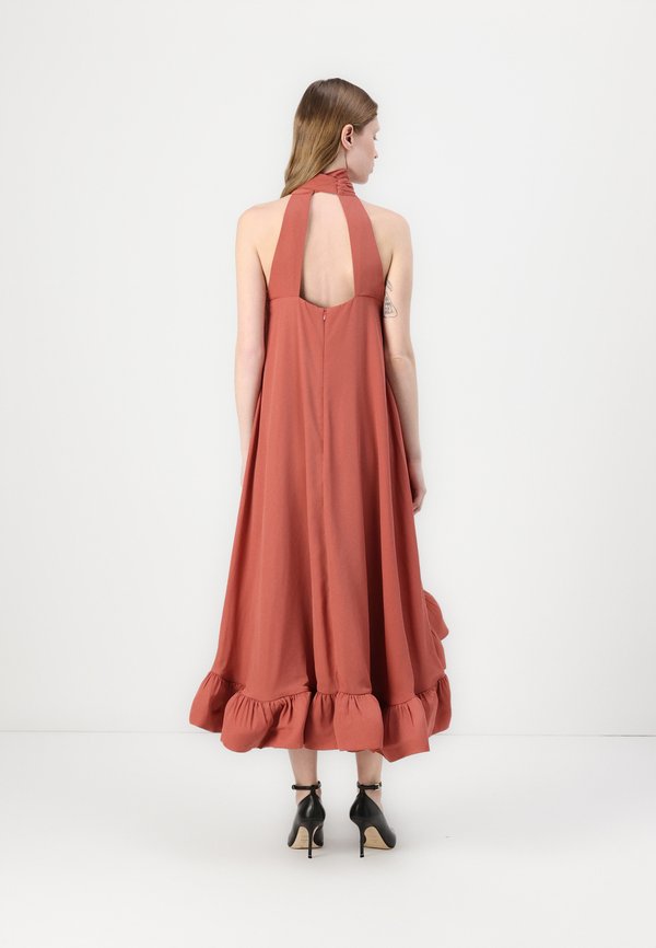 SABRINA HALTER NECK RUFFLED DRESS - Cocktail dress / Party dress - terracotta3