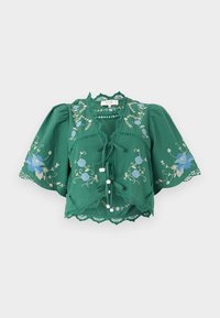 VESNA EMBROIDERY TIE FRONT - Bluza s gumbima - green