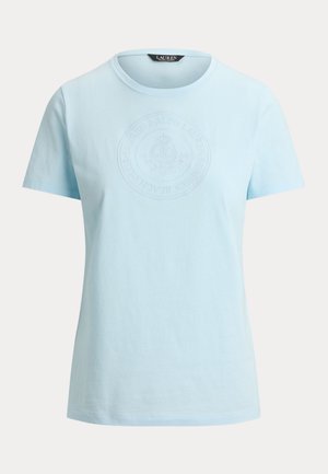 Lauren Ralph Lauren, EMBROIDERED CREST COTTON JERSEY TEE - Μπλουζάκι με στάμπα - light blue note