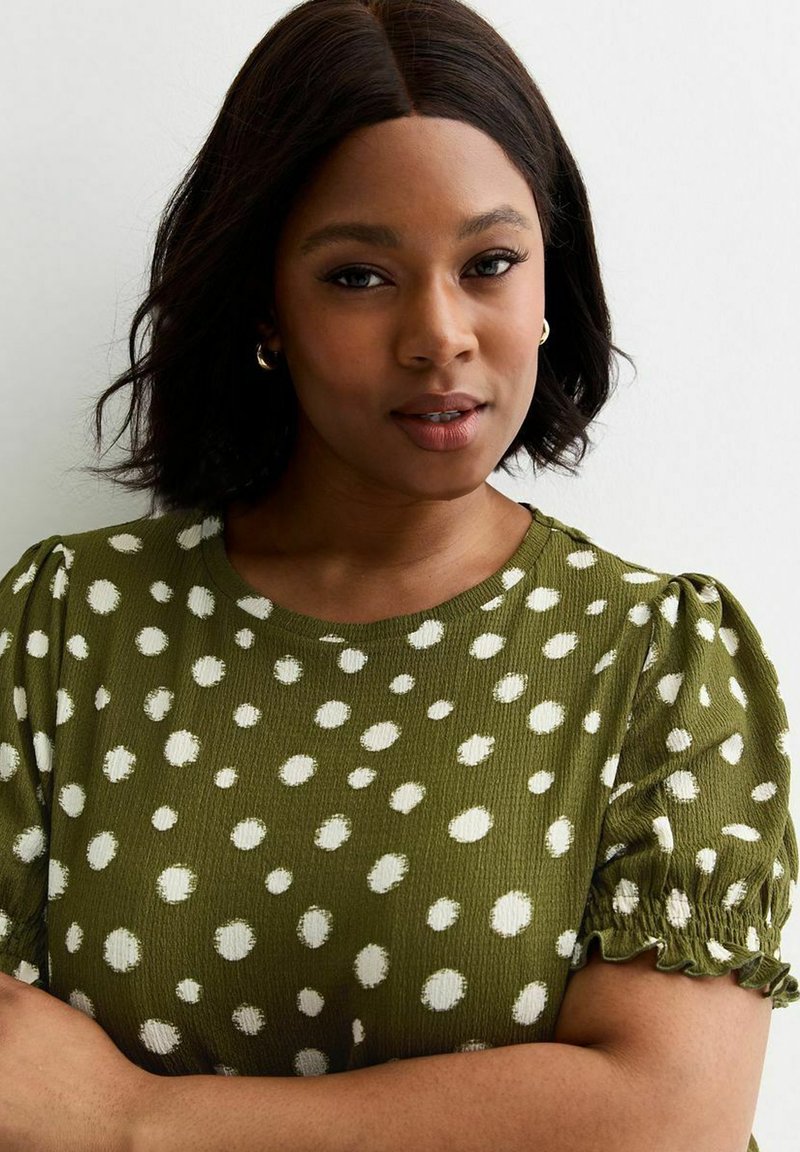 a new day green polka dot dress Polkadot green linen swing dress 1950s inspired – heartmycloset