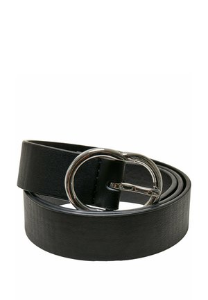 SMALL RING BUCKLE - Skärp - black silver