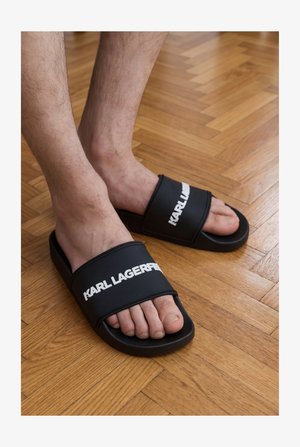 KARL LAGERFELD, KONDO II LONG LOGO SLIDE - Pantolette flach - black