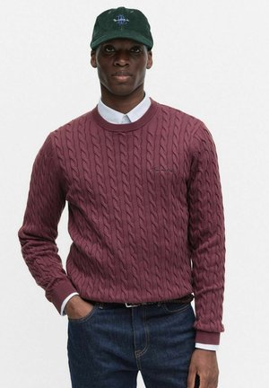 DAVE CABLE CREW NECK - Stickad tröja - plum