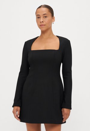 RUBY LONG SLEEVE STRUCTURED MINI - Kasdienė suknelė - black