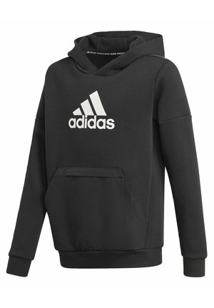 adidas Performance, LOGO FLEECE ATHLETICS SWEATSHIRT HOODIE - Felpa con cappuccio - black