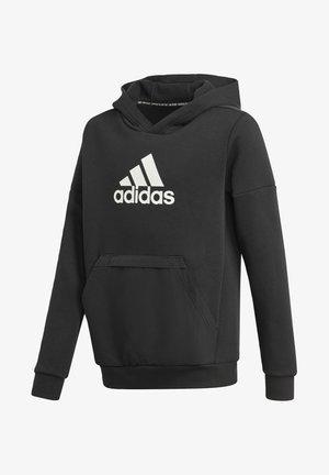 adidas Performance, LOGO FLEECE ATHLETICS SWEATSHIRT HOODIE - Felpa con cappuccio - black
