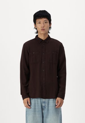 BRUSHED UTILITY - Formalna srajca - dark brown