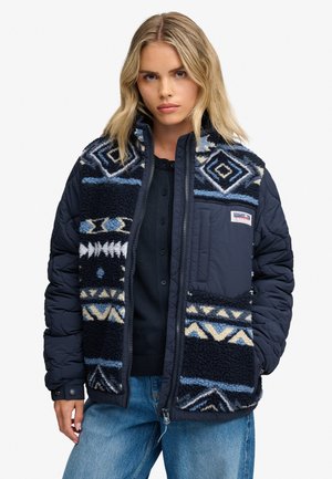 Superdry & Co, SUPERDRY FLEECE ONION QUILT HYBRID JACKET.. - Winter jacket - blue aztec