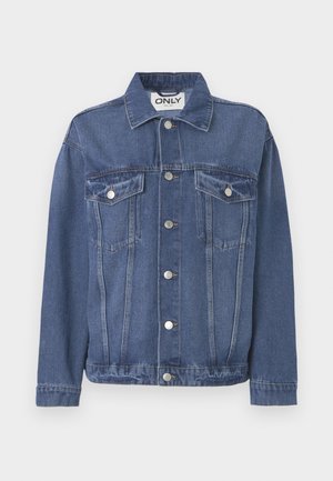 Denim jaka vidējā zilā tonī ar klasisku dizainu. Ar divām krūšu kabatām, sudraba pogām un apkakles kaklu.