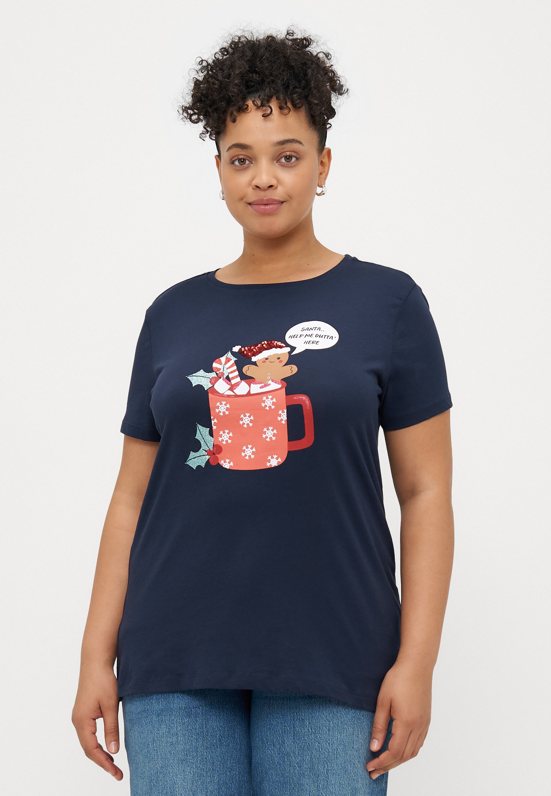 ONLY CARMAKOMA Damen-T-Shirt In Übergröße – Aus Umweltfreundlichem LENZING ECOVERO Viskose, Kurzärmlig, Rundhals