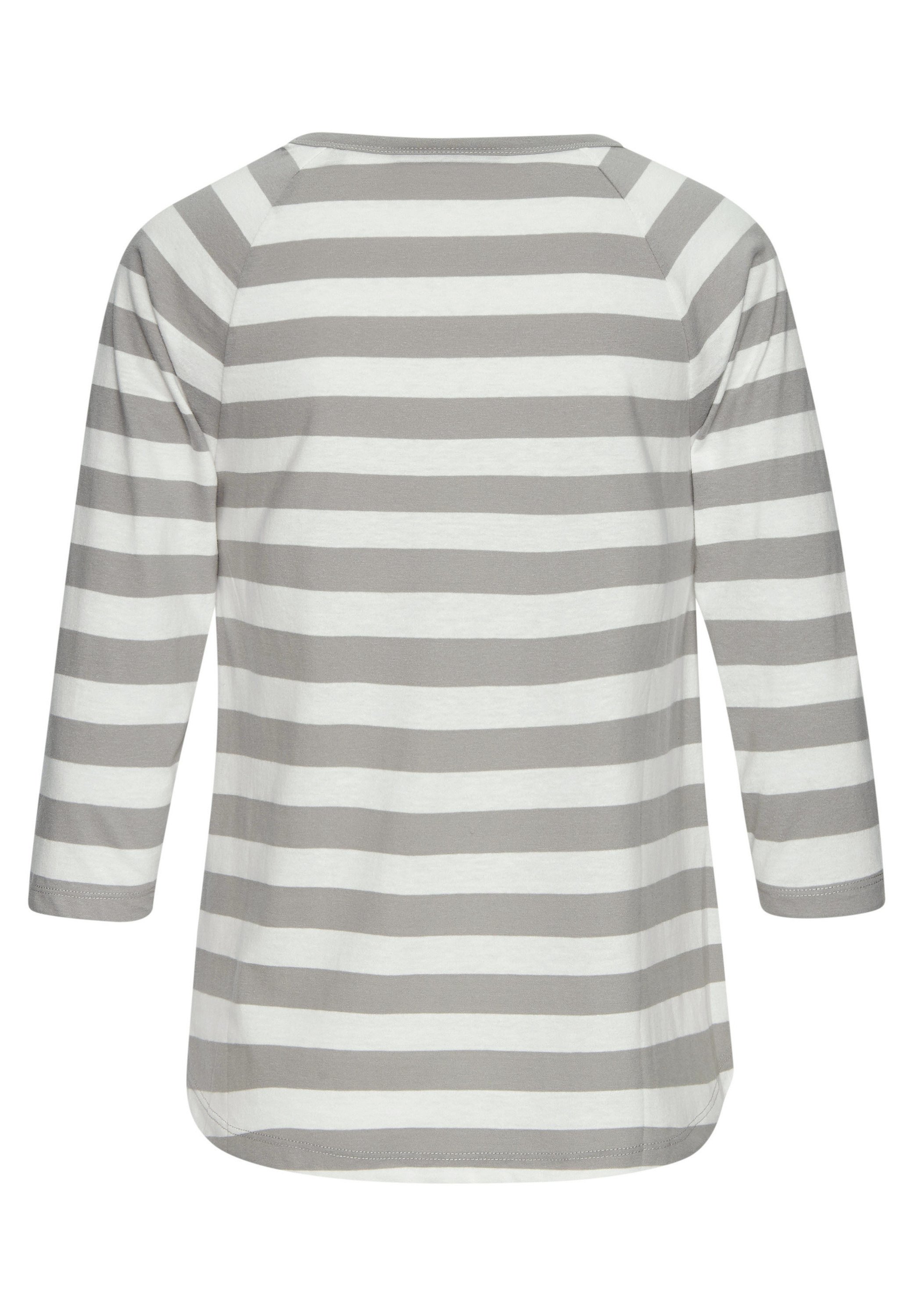 Elbsand Tooske Damen Langarm T-Shirt - Bootsausschnitt, Weicher Flockprint, 50% Baumwolle