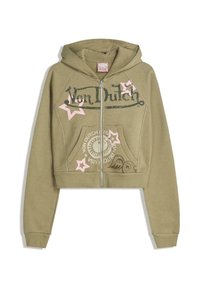 Tröja med dragkedja - khaki