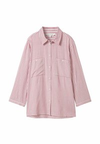 Button-down blouse - pink white thin stripe