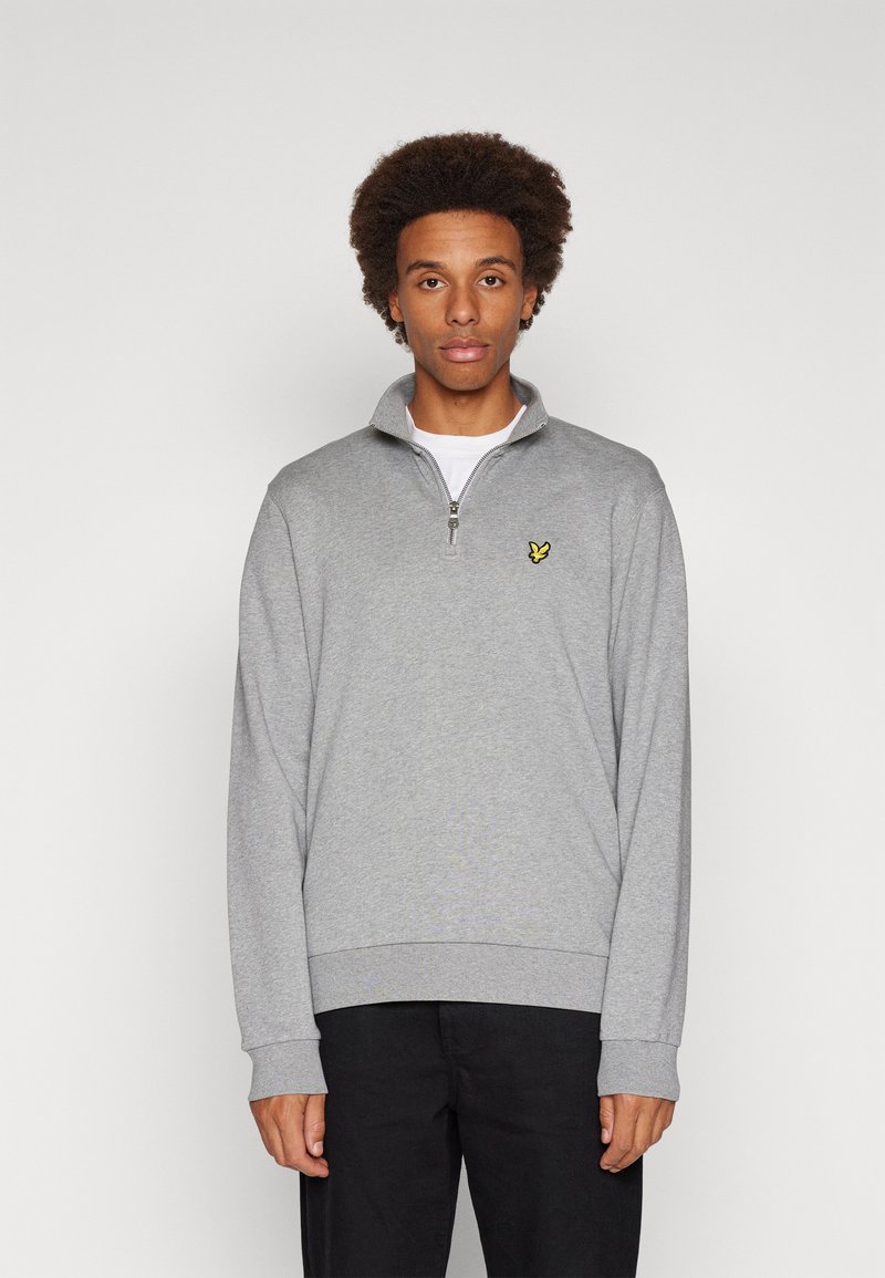 Lyle & Scott - LOOPBACK QUARTER ZIP - Collegepaita - mid grey marl, Suurenna