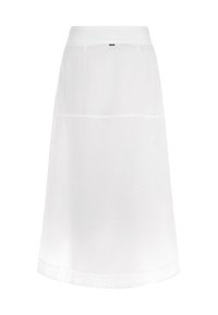 Witte A-lijn rok van lichtgewicht stof, met een zachte textuur, een elastische tailleband en subtiele stikdetails.