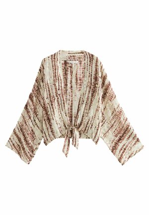 TIE FRONT KIMONO COVER-UP - Letná bunda - rust brown gold