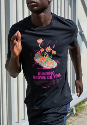T-shirt con stampa - black