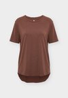 ESSENTIAL TRAINING MODAL JERSEY CURVED HEM T-SHIRT - T-shirt de sport - dark brown