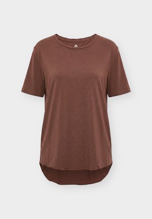 Even&Odd active by Zalando, ESSENTIAL TRAINING MODAL JERSEY CURVED HEM T-SHIRT - T-shirts basic - dark brown