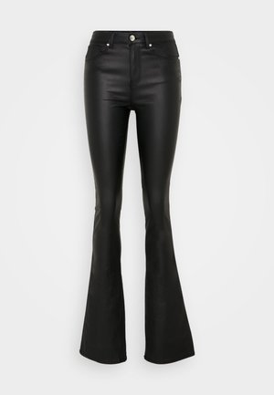 ONLY Tall ONLPAOLA FLARED COATED - Nadrágok - black