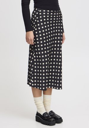 IXJANI SK - Falda acampanada - black w. dot