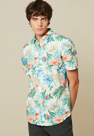 FLORAL SHORT SLEEVE - REGULAR FIT - Skjorta - white