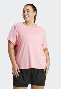 adidas Performance - AEROREADY ESSENTIALS 3-STRIPES PLUS SIZE - Sporta krekli - bliss pink/white Miniatūras attēls 1