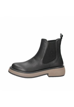 Stivaletto Tronchetto alto donna pelle nero con tacco largo 15 e