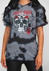 Paradiso Clothing ROSES FLOWER SKULL DIP DYE - Print T-shirt - black