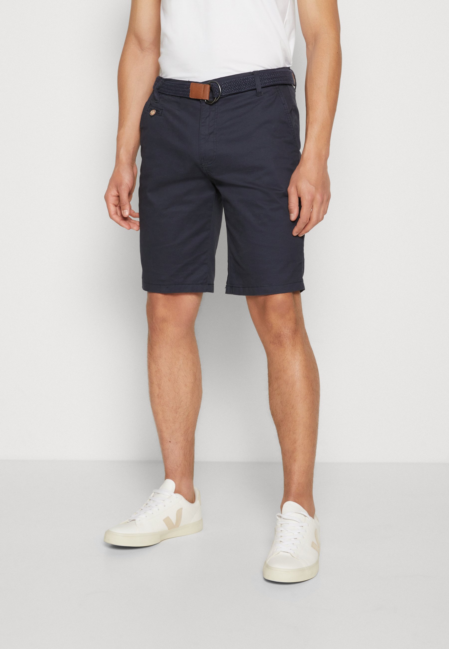 Lindbergh CLASSIC CHINO BELT - Shorts - navy/dark blue - Zalando.co.uk