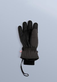 Svart vinterhandske med vadderad design, texturerad handflata, elastisk handled och snörning för säker passform. Mjuk foder och synlig logotypetikett.