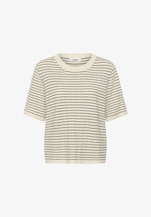 Soaked in Luxury, SLSPINA SHORT SLEEVE - T-shirt imprimé - turtledove w black stripe
