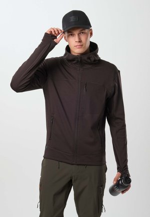 Swedemount, TRONDHEIM MIDLAYER FULL ZIP HOOD - Veste de survêtement - dk brown