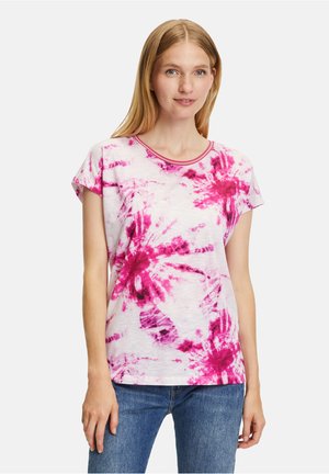 MIT RUNDHALSAUSSCHNITT - Print T-shirt - white pink