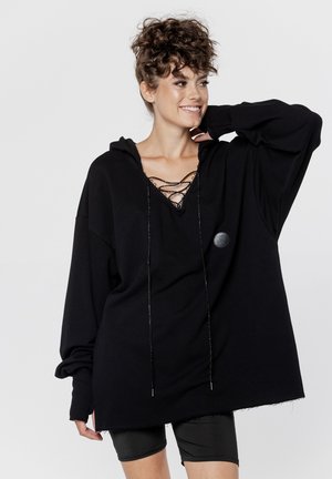AGA Z OZDOBNYM WIĄZANIEM - Bluza z kapturem