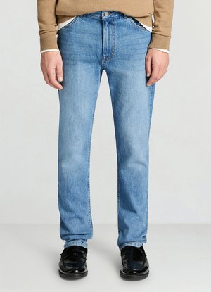 LUNGO TINTA UNITA - Jeans a sigaretta - blu denim medio