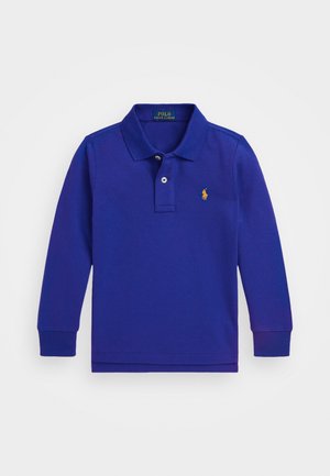 COTTON MESH LONG-SLEEVE POLO SHIRT - Polo - classic azure