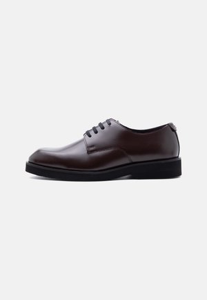 LEATHER - Derbies - dark brown